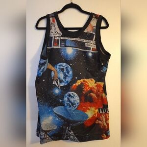 Vintage 90s /‎ Y2K Volcom AOP Graphic Jersey Tanktop Size Large EUC